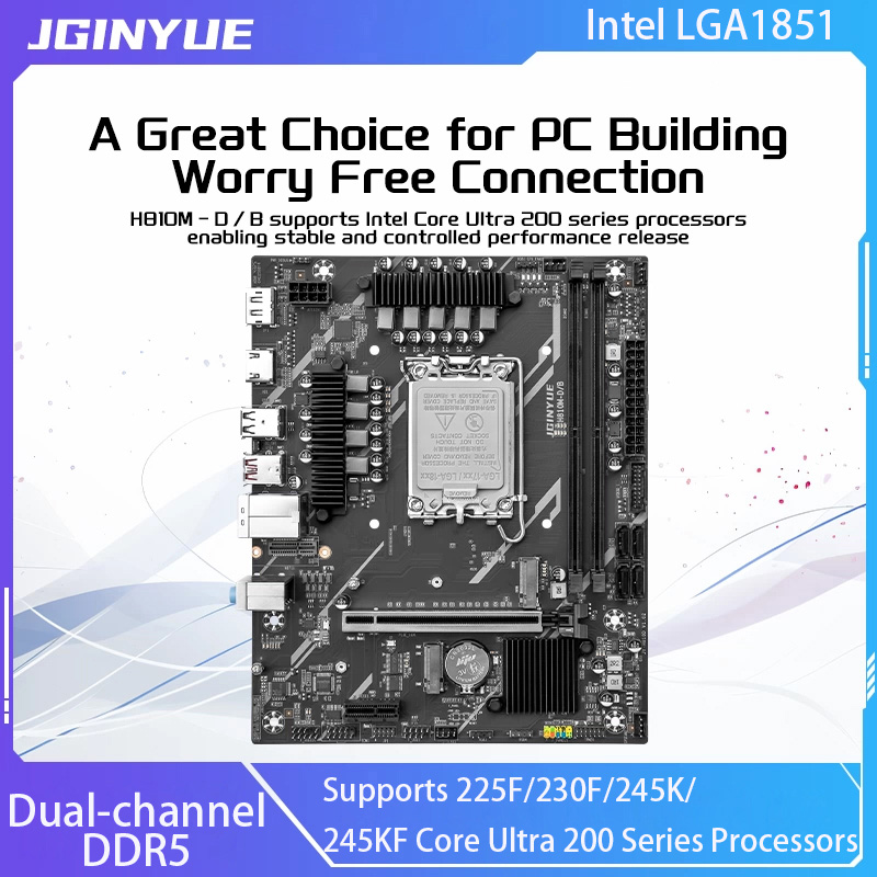 Ddr5 64Gb - Motherboard JGINYUE H810 Intel LGA1851 Dual-channel