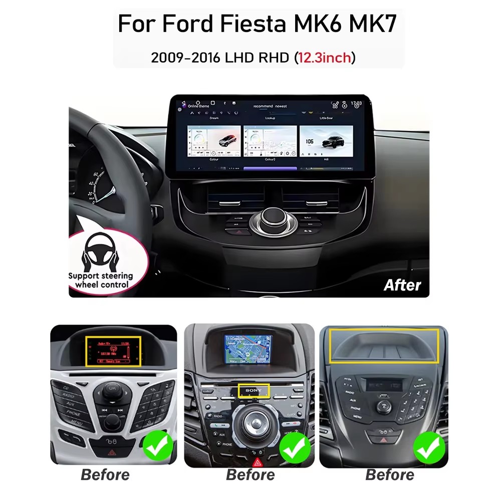 12.3 inci Untuk Ford Fiesta MK - Ddr5 8Gb ulasan dan harga