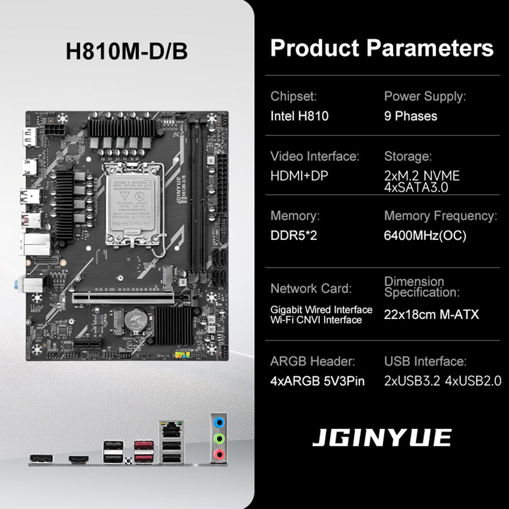 Motherboard JGINYUE H810 Intel - Ddr5 64Gb ulasan dan harga