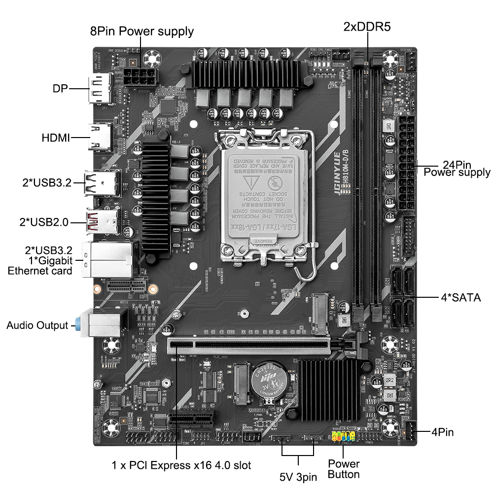 Motherboard JGINYUE H810 Intel - Ddr5 64Gb ulasan dan harga