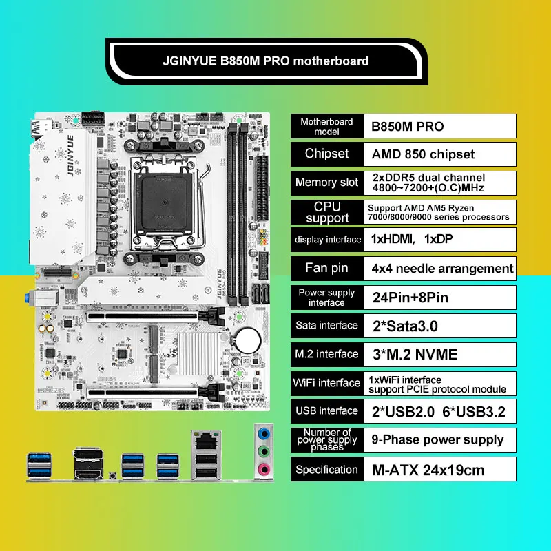 Set Motherboard JGINYUE B850M  - Ddr5 16Gb 6000Mhz ulasan dan harga